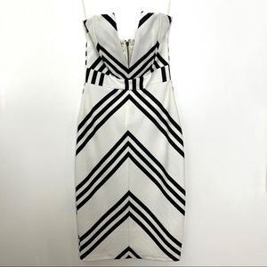Strapless Black and White Dress